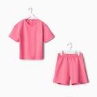 Комплект для девочки (футболка, шорты) MINAKU цвет розовый, рост 104 - Фото 4