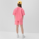Комплект для девочки (футболка, шорты) MINAKU цвет розовый, рост 140 - Фото 8