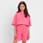 Комплект для девочки (футболка, шорты) MINAKU цвет розовый, рост 158 - фото 2829534
