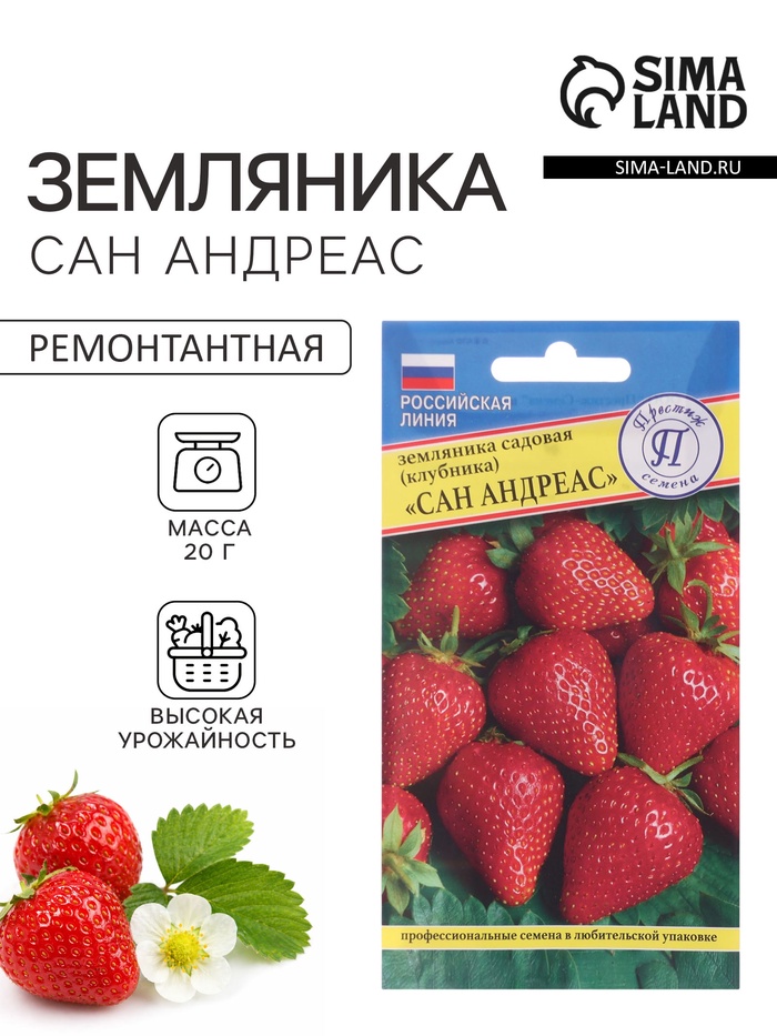 Семена Земляника ремонтантная «Сан Андреас», 0.01 г, «Престиж семена» - Фото 1