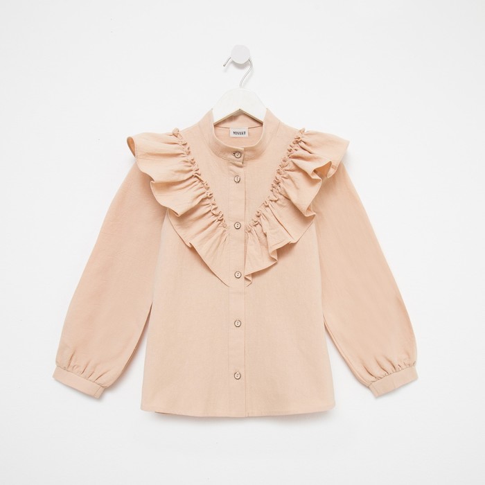 Блузка для девочки MINAKU цвет бежевый, рост 122 см - фото 1907624397