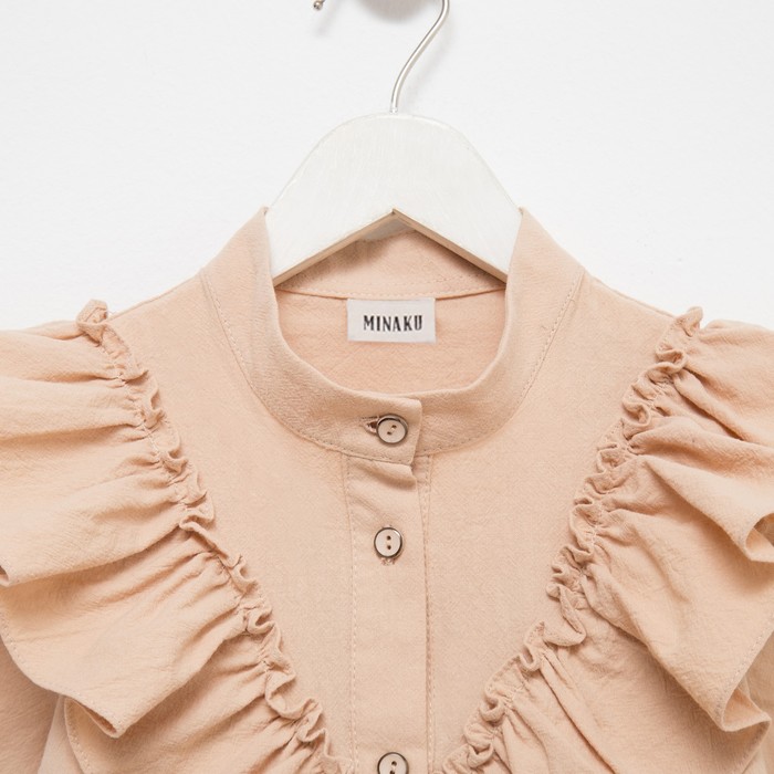 Блузка для девочки MINAKU цвет бежевый, рост 122 см - фото 1907624398
