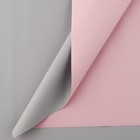 Пудровая плёнка двусторонняя «Нежно-розовый + серый», 50 мкм, 0.5 х 9 м - фото 2266573