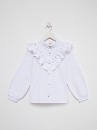 Блузка для девочки MINAKU: Cotton collection, белая, рост 122 см