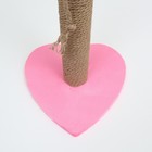Когтеточка-столбик "Сердце", 30 х 30 х 50 см, розовая - фото 9369883