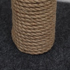 Домик для кошек с когтеточкой круглый, джут, 35×35×64 см, серый - Фото 8