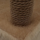 Комплекс для кошек с когтеточкой, 37×37×120 см, с домиком и 2 полками, бежевый - Фото 5