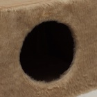 Комплекс для кошек с когтеточкой, 37×37×120 см, с домиком и 2 полками, бежевый - Фото 8