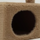 Домик для кошек с двумя полками, овальный вход, джут, 37 х 37 х 111 см, бежевый - фото 9593767