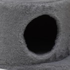 Комплекс для кошек с когтеточкой, с круглым домом, 2 полками, 60 х 40 х 100 см, серый - Фото 7