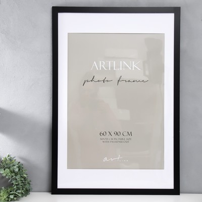 Фоторамка для фото 60×90 см Ellis, МДФ, с паспарту, чёрный, (пластиковый экран)