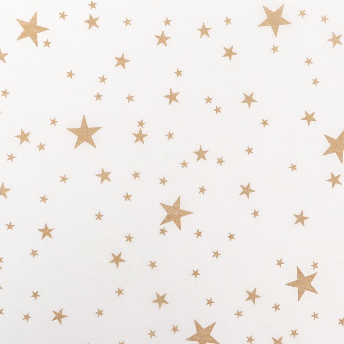 Бумага силиконизированная «Звёзды», золотые 0,38 х 5 м - фото 1882602172