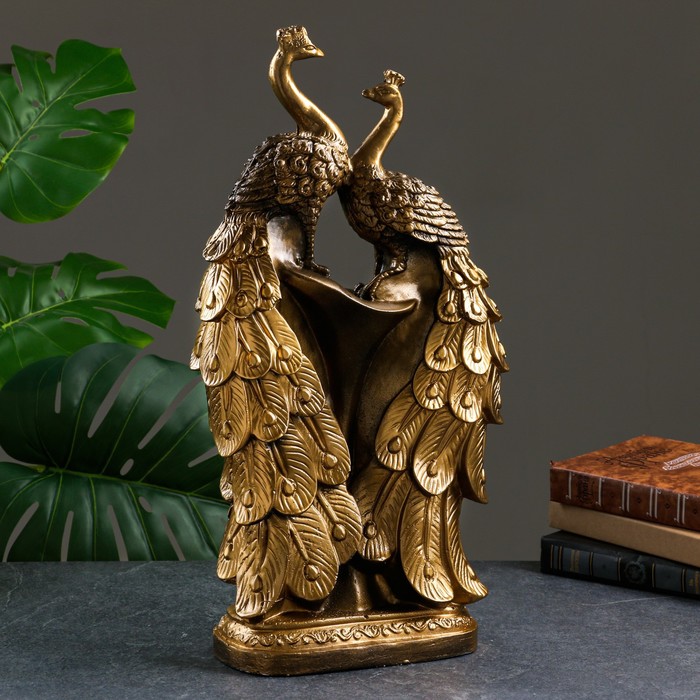 Фигура "Жар-птица" двойная, черное золото, 25х13х51см - Фото 1