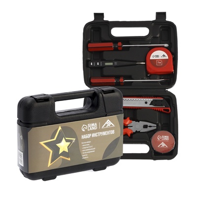 Набор инструментов в кейсе ЛОМ «23 ФЕВРАЛЯ», в подарочной упаковке, 7 предметов