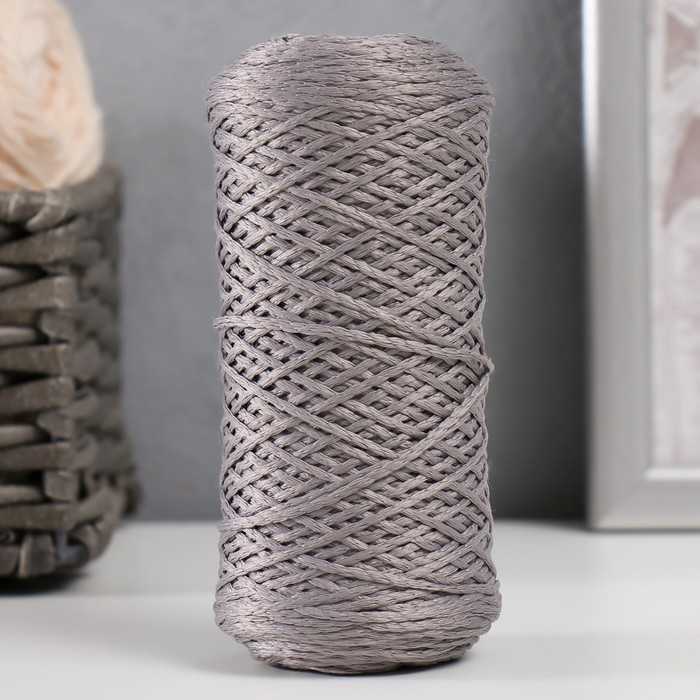 Шнур для вязания 100% полиэфир 1мм 200м/75±10гр (15-серый) - Фото 1