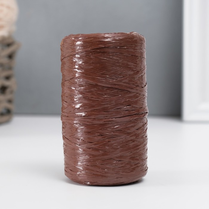 Пряжа для ручного вязания 100% полипропилен 200м/50гр. (09-коричневый) - Фото 1