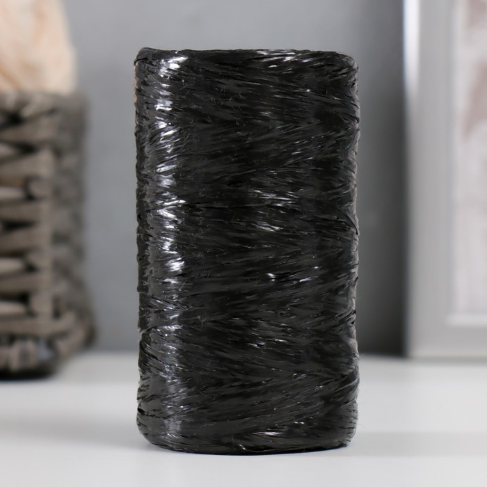 Пряжа для ручного вязания 100% полипропилен 200м/50гр. (11-черный) - Фото 1