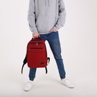 Рюкзак на молнии, наружный карман, цвет красный - Фото 9