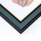 Фоторамка пластик 20х25 см "Дуб синий" внутренняя золотая обводка 28,5х23,5 см - фото 806952094