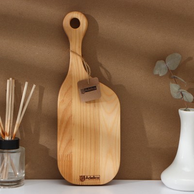 Доска разделочная деревянная Adelica, 30×10×1.8 см, с шильдиком, пропитана минеральным маслом, берёза, в подарочной коробке