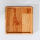 Тарелка деревянная Adelica «Классика», 19×19×1.8 см, пропитана минеральным маслом, берёза - фото 23549900