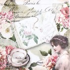 Декупажная карта "Цветы и девушка" плотность 45 г/м2 формат А4 (комплект 5 шт) - фото 28482246