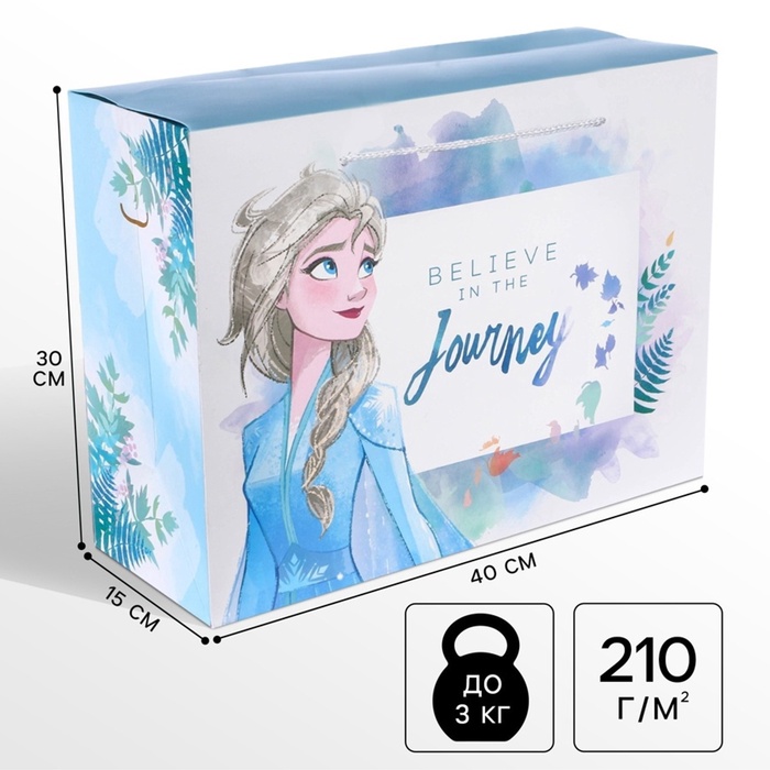 Пакет подарочный-коробка, 40×30×15 см Journey, Холодное сердце
