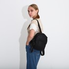 Рюкзак-мини женский из искусственной кожи на молнии, 1 карман, цвет чёрный - фото 30053035