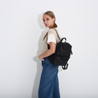 Рюкзак на молнии, 3 наружных кармана, чёрный - фото 57971048