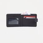 Портмоне мужское, на кнопке, два отделения, чёрное - Фото 6