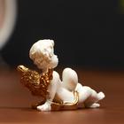 Сувенир полистоун "Ангелок с сердцем" с золотыми крыльями, МИКС, 5х3,5х5 см - Фото 4