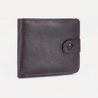 Портмоне мужское на кнопке, для купюр, для карт, для монет, цвет коричневый - Фото 1