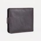 Портмоне мужское на кнопке, для купюр, для карт, для монет, цвет коричневый - Фото 5