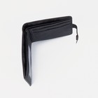 Портмоне мужское на кнопке, для купюр, для карт, для монет, цвет коричневый - Фото 4