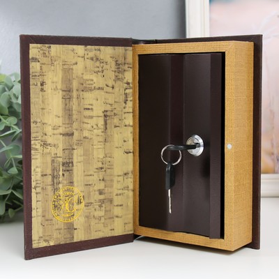 Шкатулка книга - сейф «Орнамент», дерево, искусственная кожа, 21×13×5 см