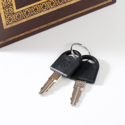 Шкатулка книга - сейф «Орнамент», дерево, искусственная кожа, 21×13×5 см