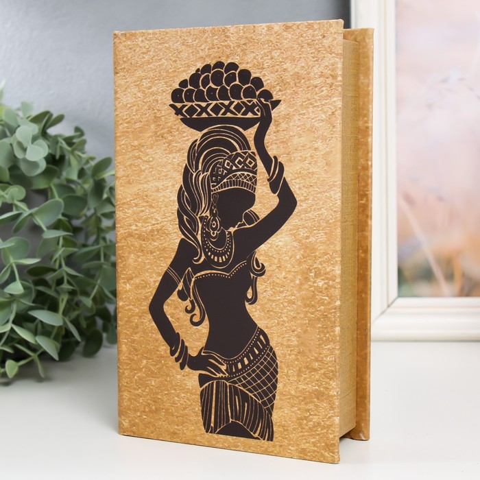 Сейф-книга дерево кожзам "Африканка с вазой с фруктами" 21х13х5 см - фото 1900312043