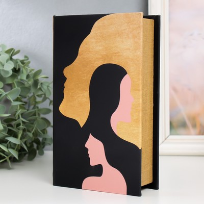 Шкатулка книга - сейф «Лица», дерево, искусственная кожа, 21×13×5 см