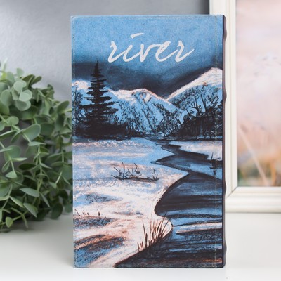 Шкатулка книга - сейф «Река в горах», дерево, искусственная кожа, 21×13×5 см