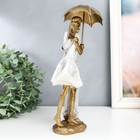 Фигурка полистоун «Влюблённая пара под зонтом на ветру», 8×12.5×25.5 см - Фото 2