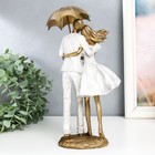Сувенир полистоун "Влюблённая пара под зонтом на ветру" 8х12,5х25,5 см - Фото 3