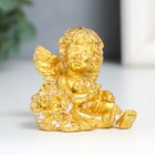 Сувенир полистоун "Ангел с розочками" золото МИКС 4х5,5х5,5 см - Фото 2