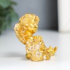 Сувенир полистоун "Ангел с розочками" золото МИКС 4х5,5х5,5 см - фото 6806942