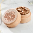 Шкатулка для свадебных колец «Love», 4,7 х 3,5 см - фото 10243016