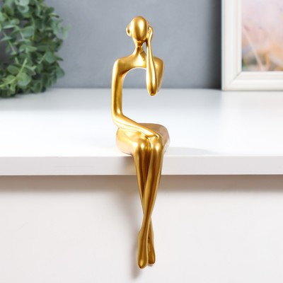 Фигурка полистоун «Девушка в наушниках», золото, 23×5.9×9.4 см