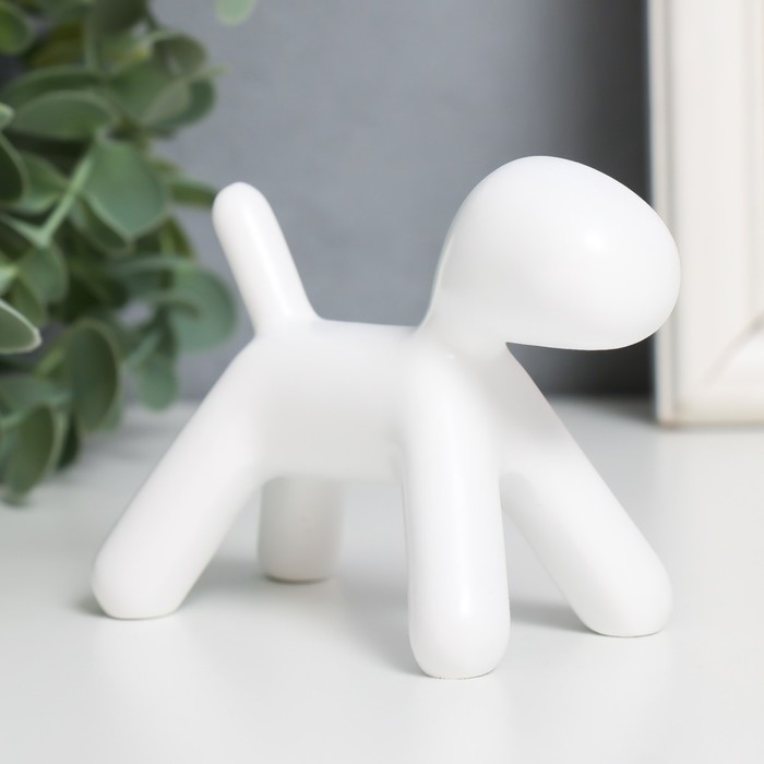 Сувенир полистоун "Собака" белый 10х7,8х5,4 см - Фото 1