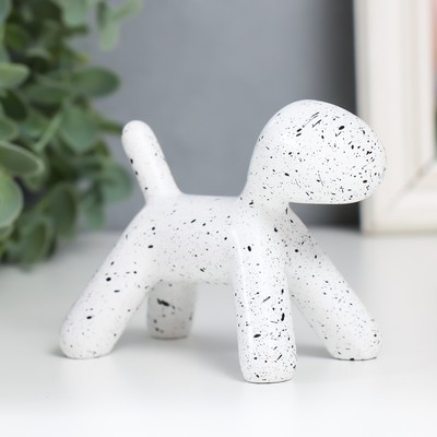 Фигурка полистоун «Собака», белый в крапинку, 10×7.8×5.4 см