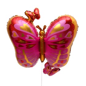Шар фольгированный 25" «Розовые бабочки»