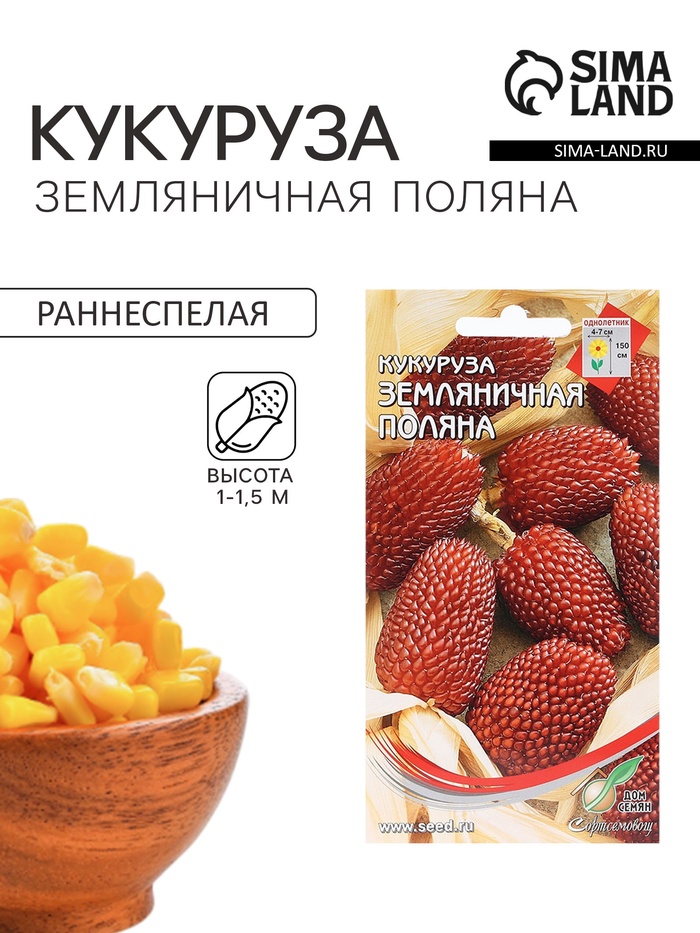 Семена Кукуруза «Земляничная Поляна», декоративная, 14 шт., «Дом семян» - Фото 1