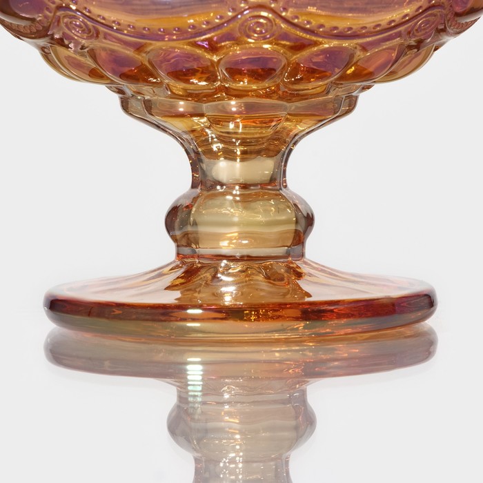 Креманка стеклянная Magistro «Ла-Манш», 350 мл, 12×10,5 см цвет янтарный - фото 1882603117